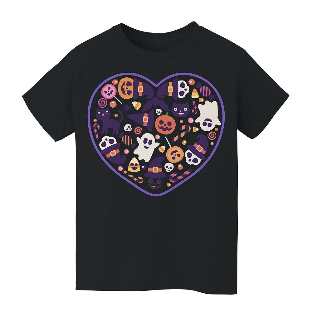 

Детская футболка с рисунком I Heart Halloween Halloween для детей 8–20 лет Licensed Character, черный