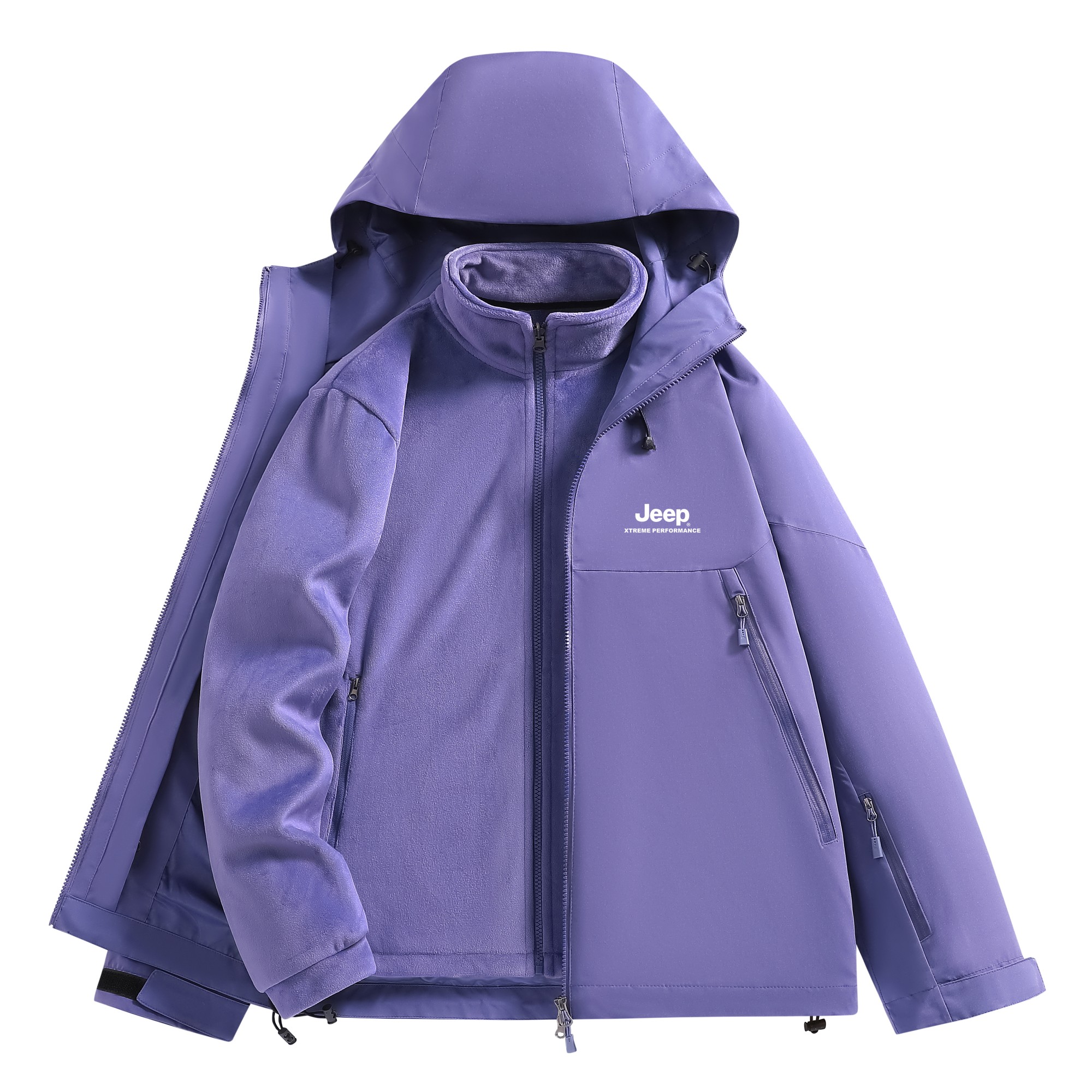 

Куртка Unisex Hooded Thickened Soft Shell Jeep, фиолетовый