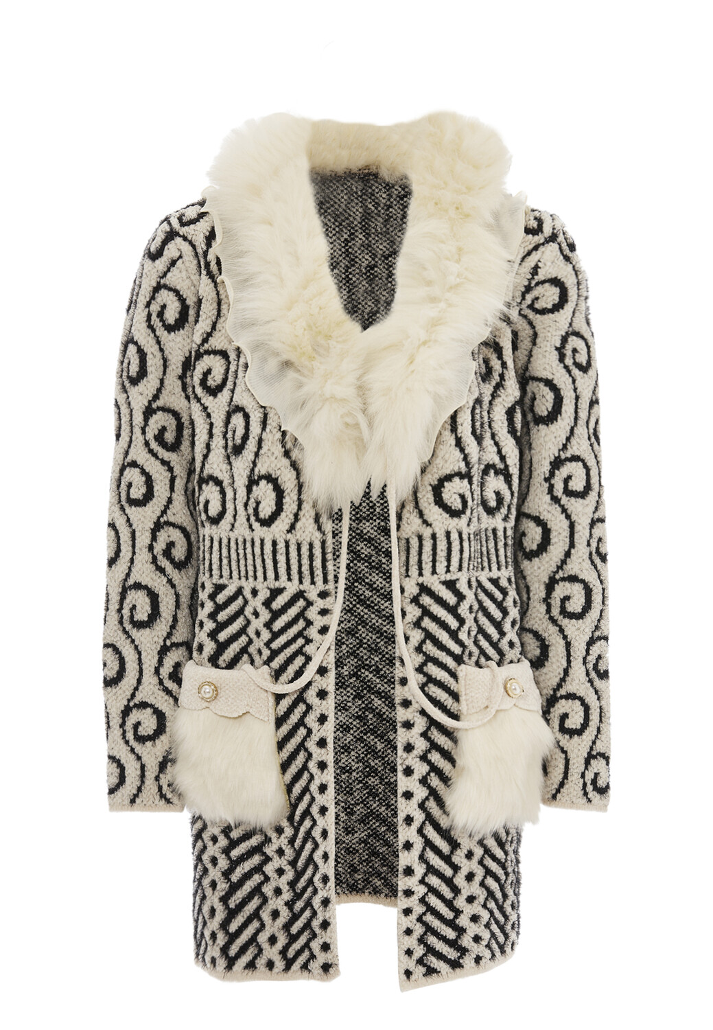 

Толстовка faina Strickjacke, кремовый черный