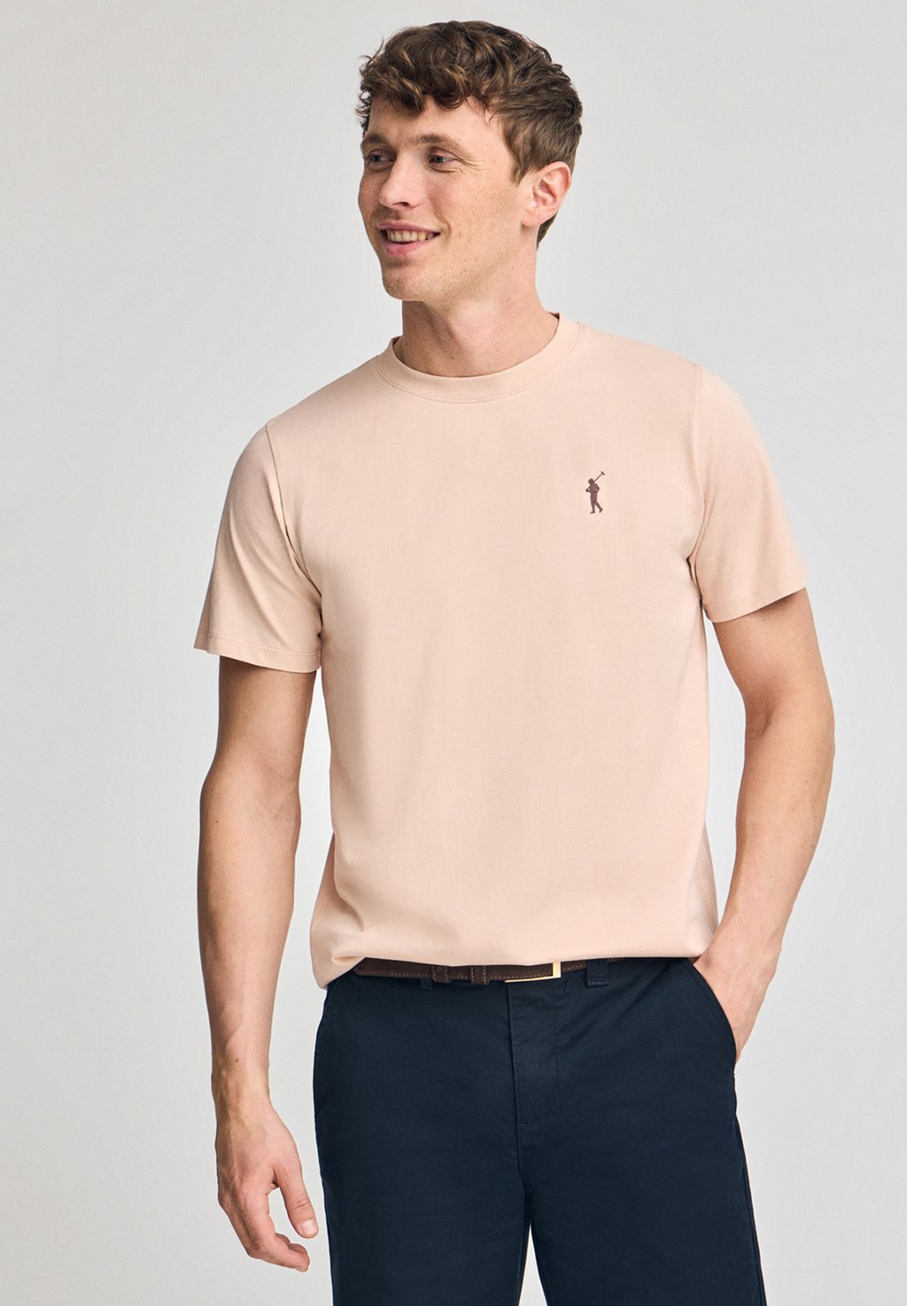 

Базовая футболка SHORT SLEEVE CREWNECK BIG RIGBY GO Polo Club, лососево-розовый