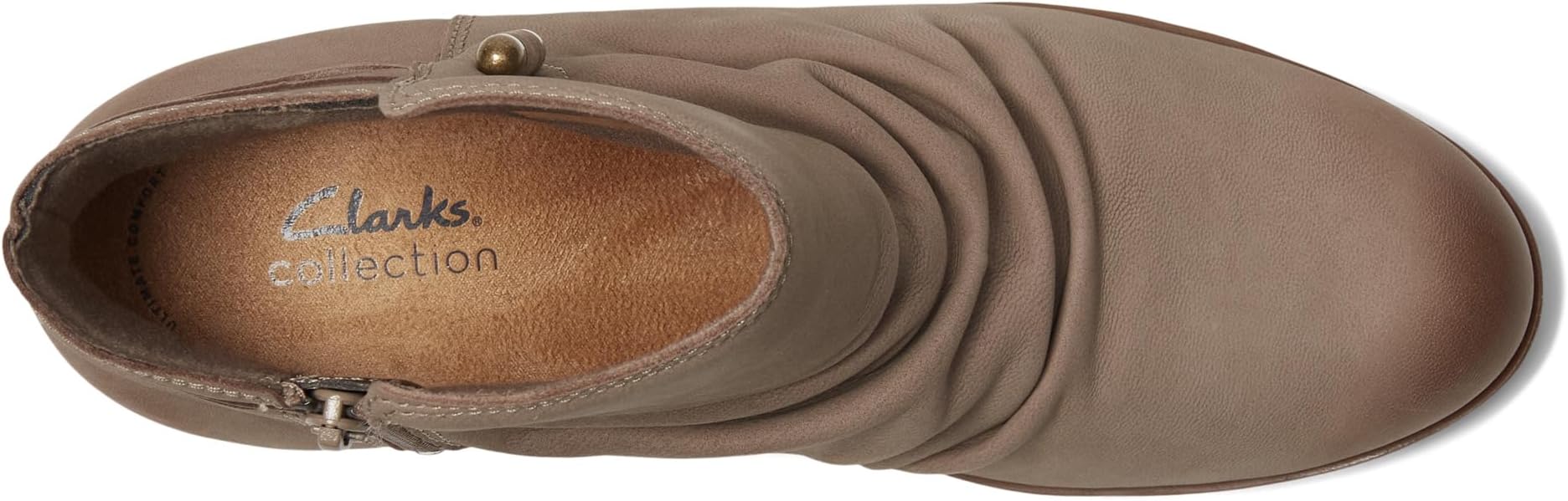 Ботильоны женские Clarks Charlten Rosa из нубука со сборкой, бежевый — фото 2