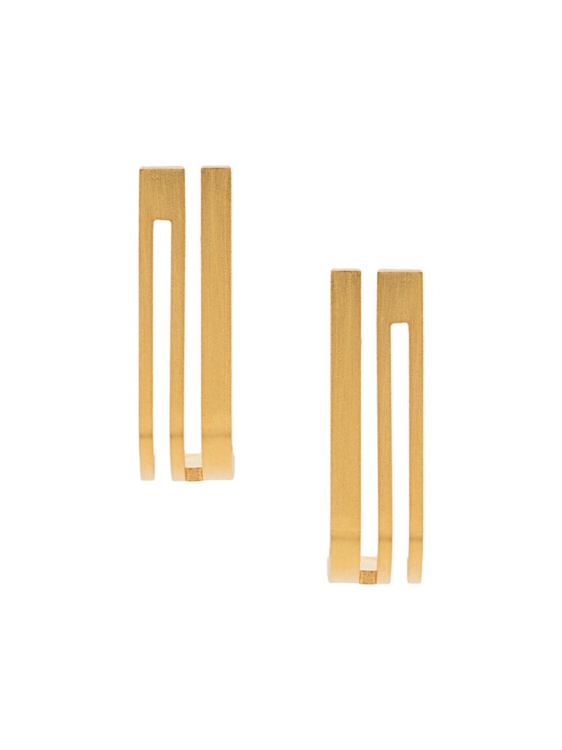 

Изогнутые серьги с гравировкой Hsu Jewellery, золотой