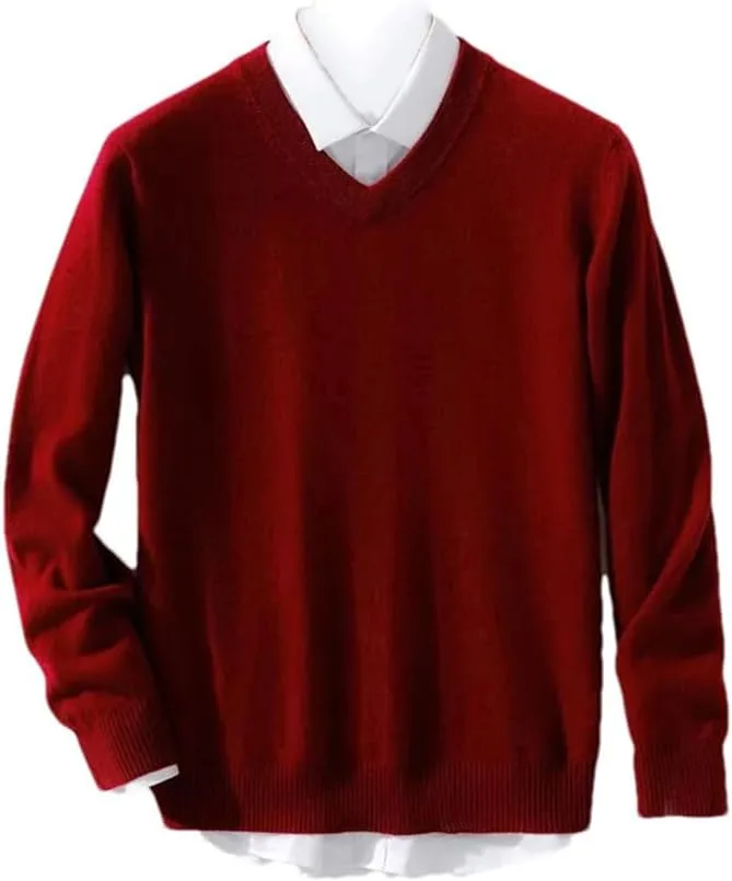 

Мужской классический вязаный свитер с v-образным вырезом