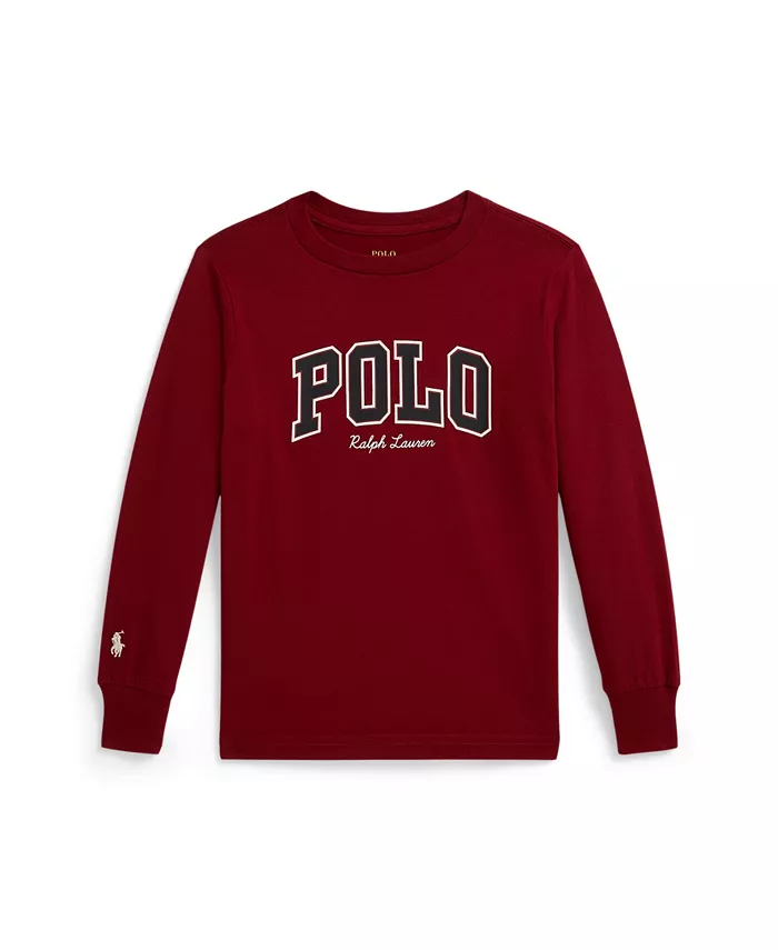

Футболка с логотипом для мальчиков 2-7 лет, хлопок, с длинным рукавом Polo Ralph Lauren, красный