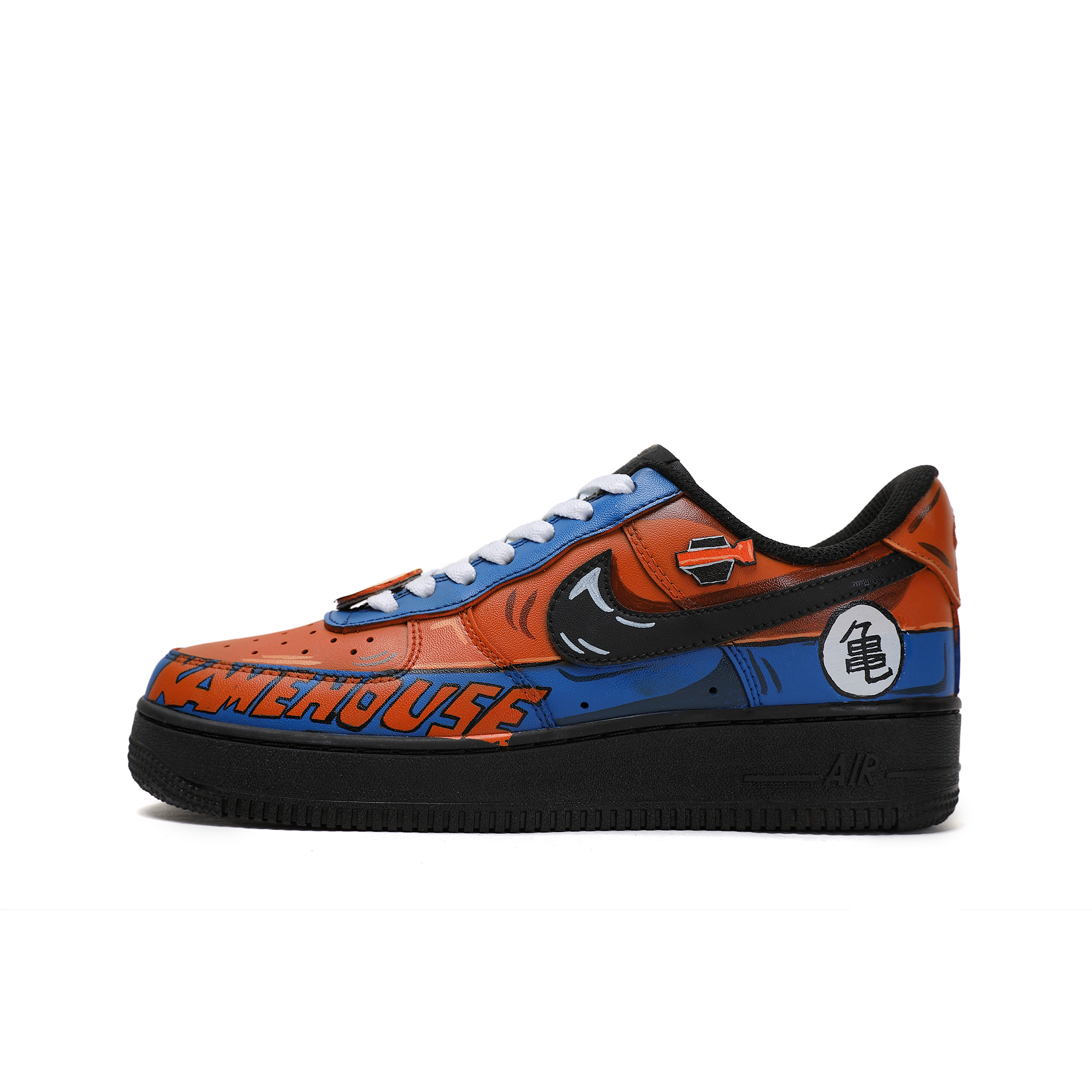 

Кроссовки Nike Air Force 1 Skateboarding Shoes Women's Low-top Black/blue/orange, черный