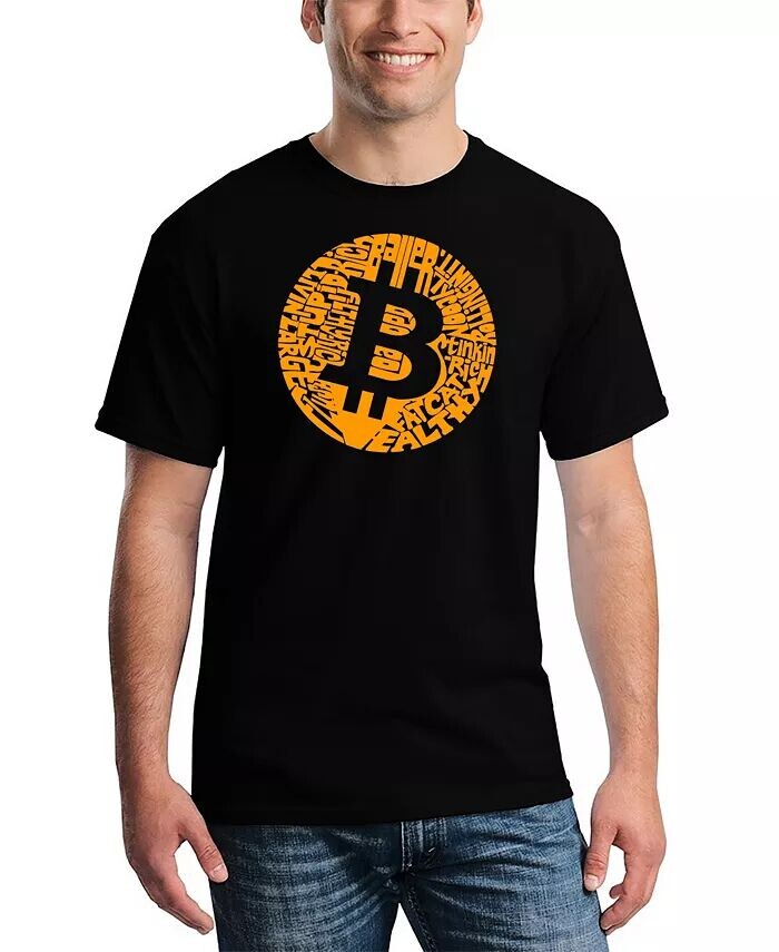 

Футболка мужская Bitcoin Word Art LA Pop Art, черный