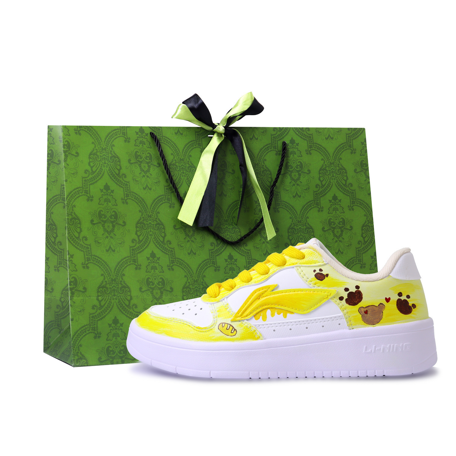 

LINING Лининг Понтун Боутс амортизирующие, легкие, дышащие лоу-топ скейтбордские кроссовки унисекс белый желтый коричневый, цвет White Yellow Brown