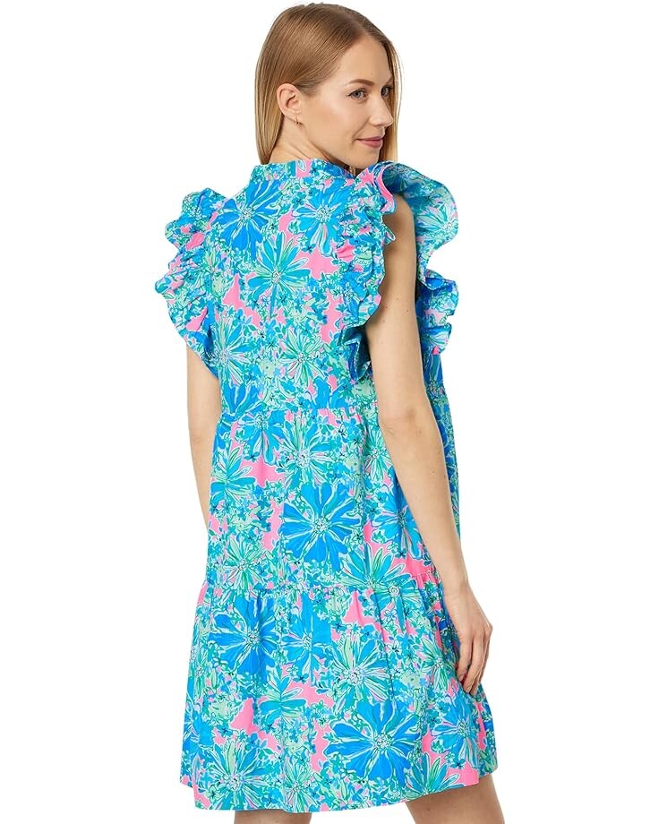 

Платье Lilly Pulitzer Aldena Ruffle Sleeve Cotton Dress, цвет Soleil Pink Good Hare Day