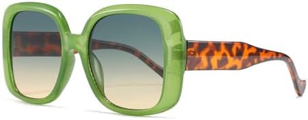 

Солнцезащитные очки 2026 Square для женщин, винтажный стиль, зеленые, с леопардовым принтом, защита от УФ-излучения UV400, роскошные, женские, зеленые, один размер MTZJH, One Color