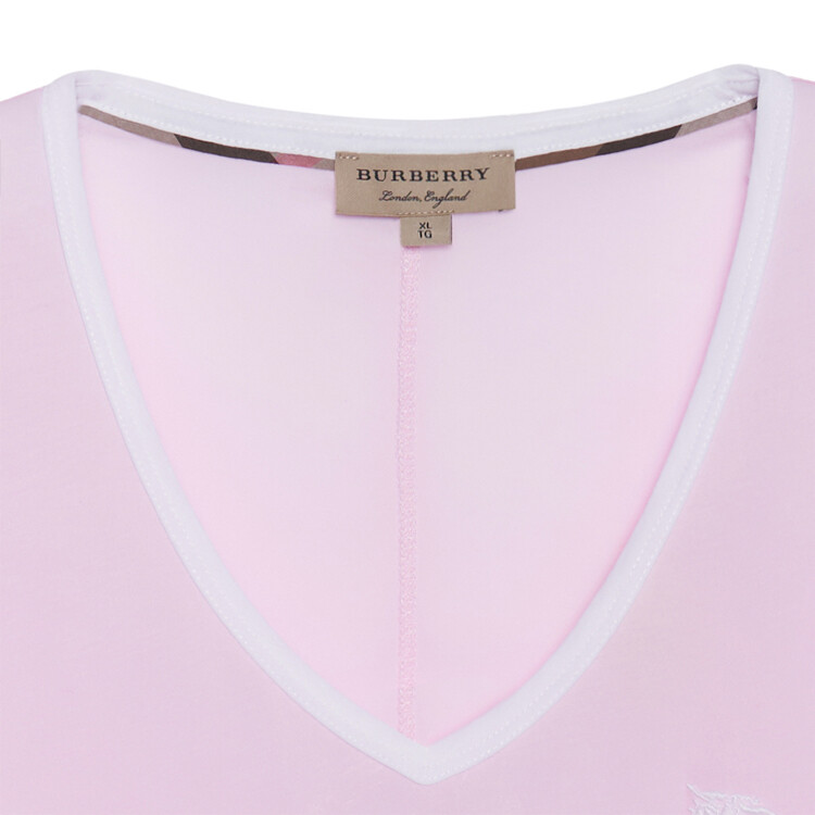 Футболка женская Burberry с короткими рукавами, розовая — фото 4