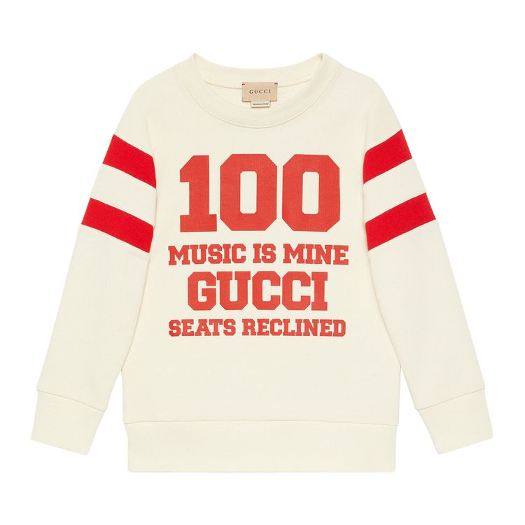 

Толстовка Gucci Kids Music is Mine Sweatshirt 'White/Red', белый
