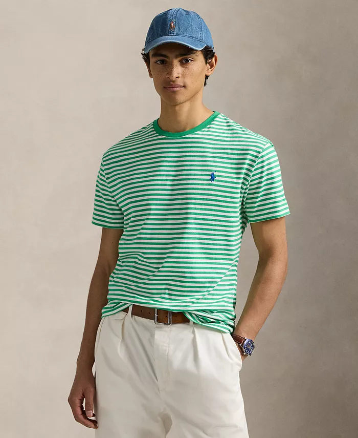 

Мужская полосатая футболка Classic-Fit из джерси Polo Ralph Lauren, зеленый