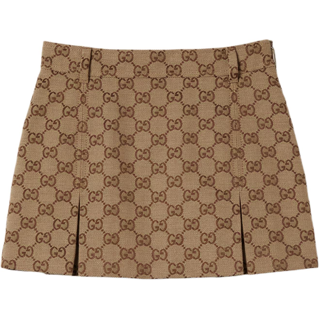 

SS25 Брендовый логотип All Over Print Умеренная юбка Лето Детская Абрикос GUCCI, априкот