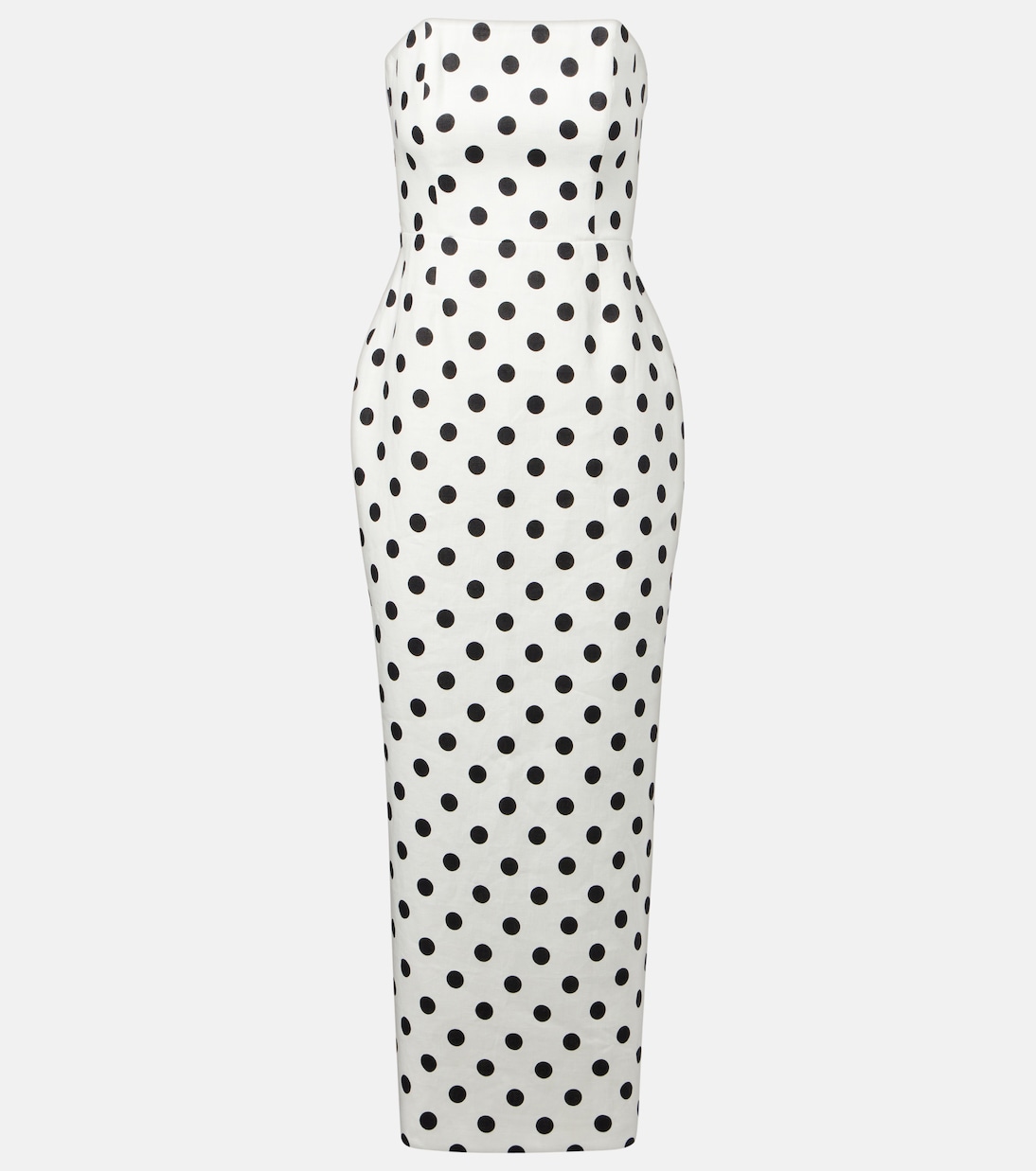 

Ромео платье макси из льна в горошек Posse, White Black Polka Dot