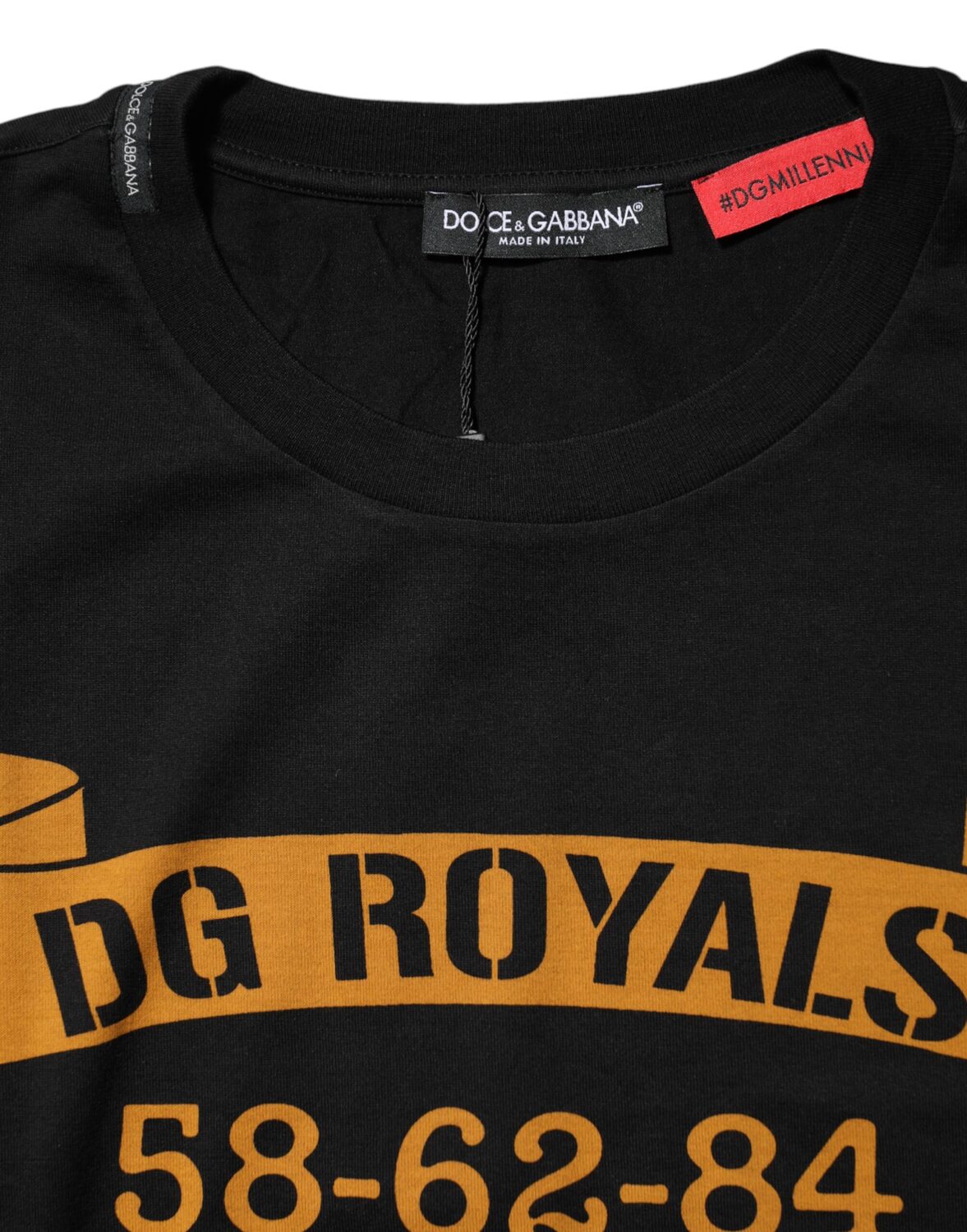 Черная хлопковая футболка DG Royals с круглым вырезом Dolce & Gabbana, черный — фото 3