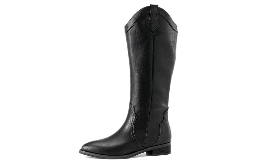 Ковбойские сапоги, сапоги до колена, 3,5 см, женские AOKANG, Black