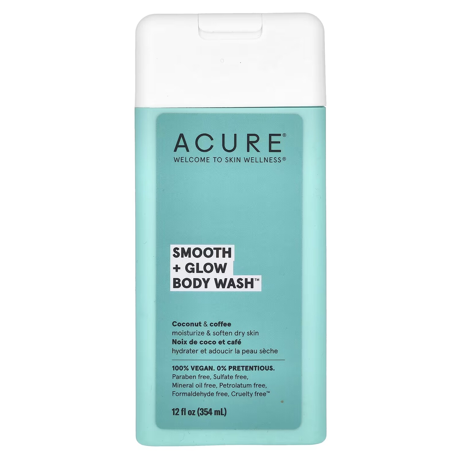 

Гель для душа Acure Smooth + Glow с кокосом и кофе, 354 мл