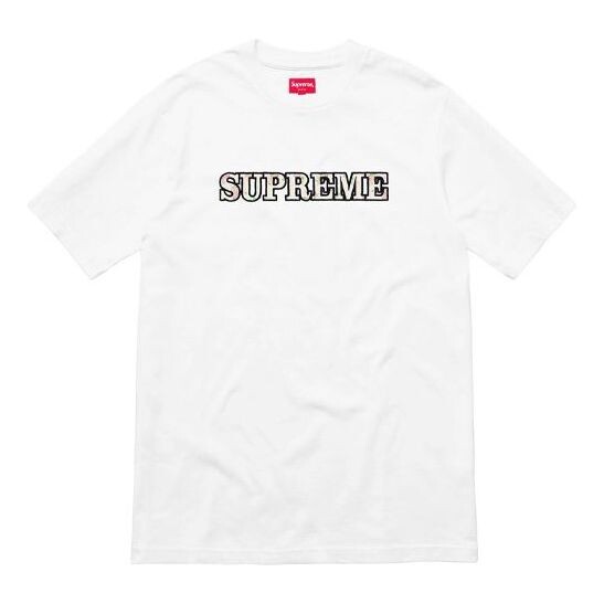 

Футболка fw18 floral logo tee white logo tee Supreme, белый