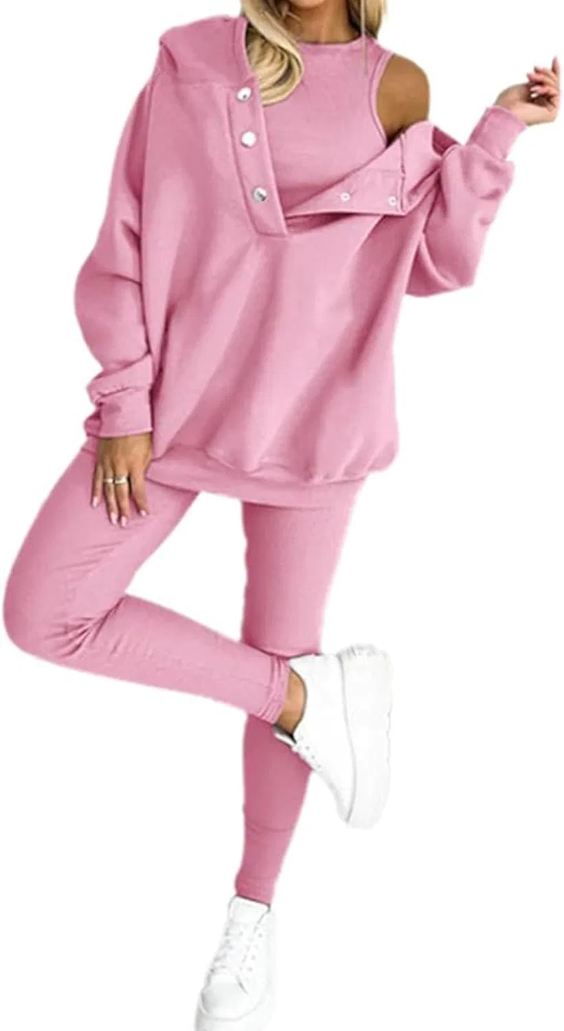 Женский спортивный костюм из 3 предметов, Pink