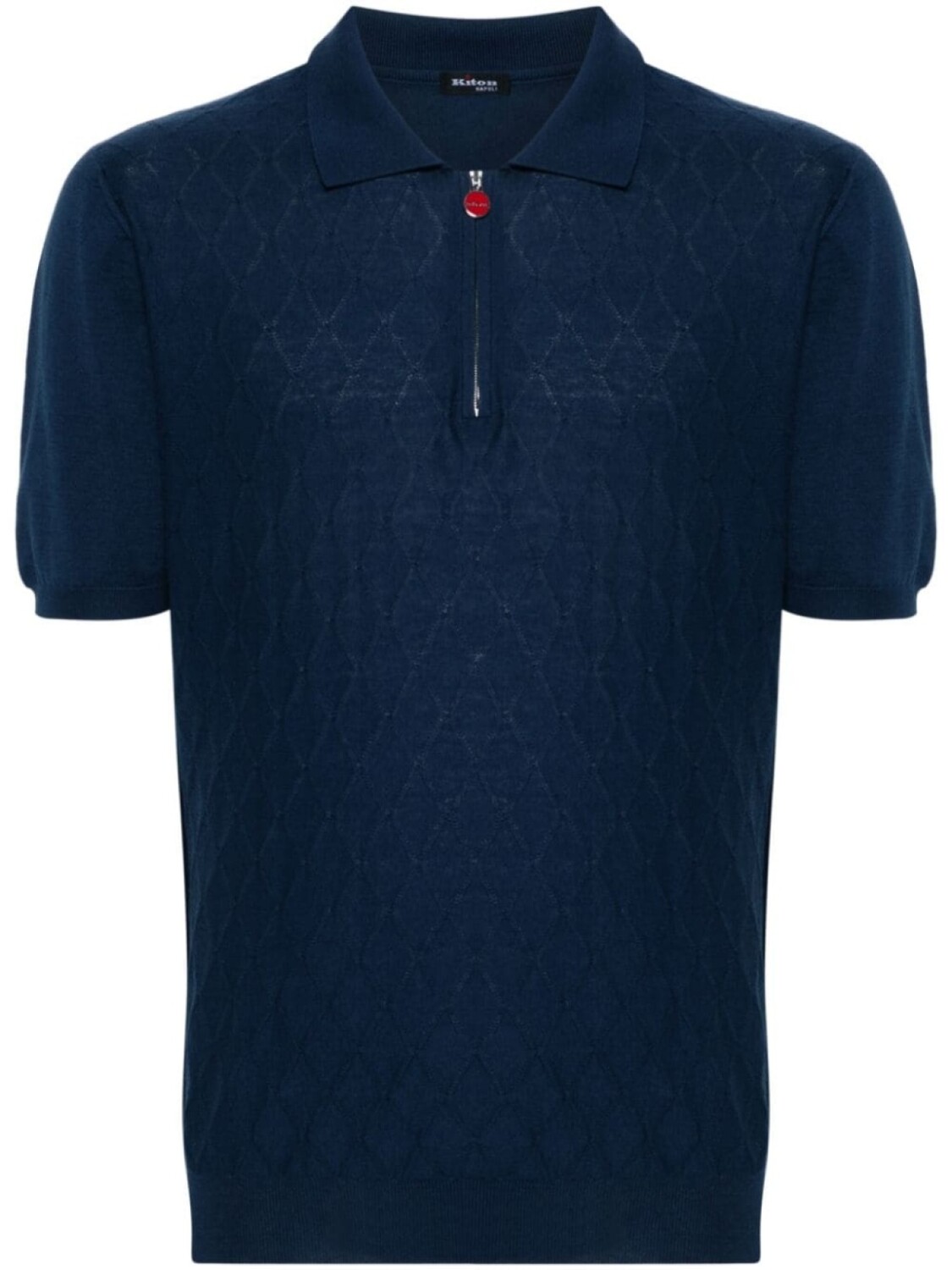 

Kiton рубашка поло с узором в ромб, синий