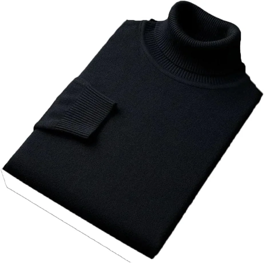 

Мужской вязаный свитер с высоким воротником Slim Fit