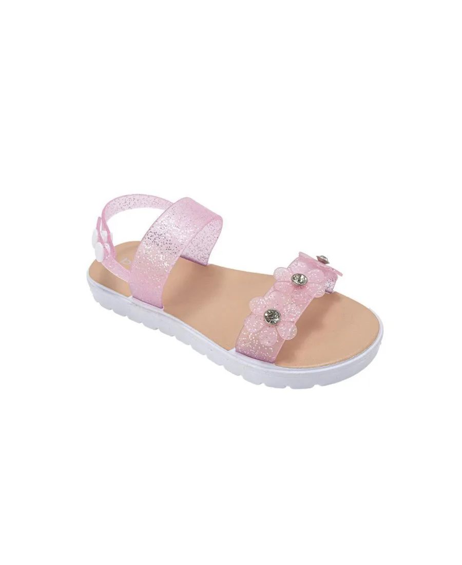 Детские сандалии PCU с блестящим цветком и RS Bebe, Blush