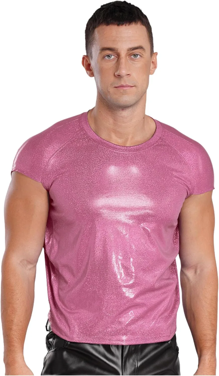 

Linjinx мужская футболка с круглым вырезом и короткими рукавами, металлизированная