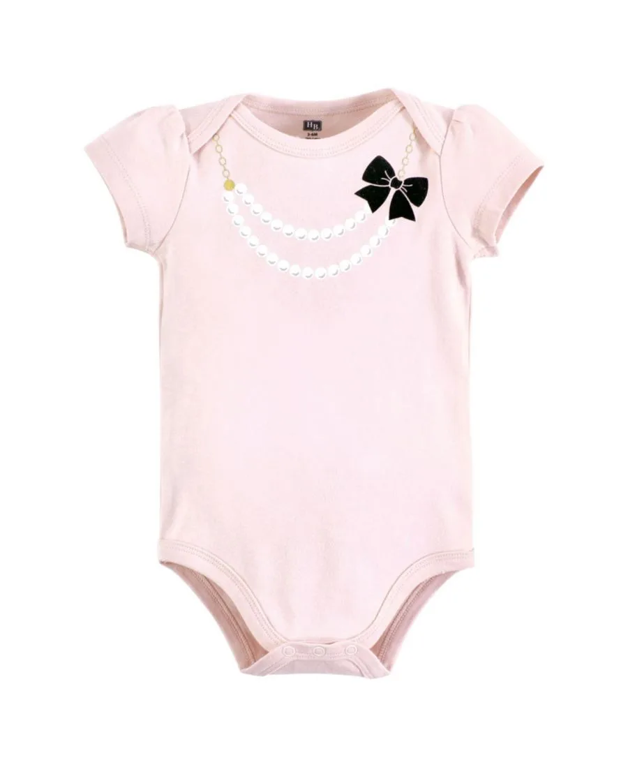 Хлопковый боди, брюки и комплект обуви Hudson Baby, розовый черный necklace — фото 4