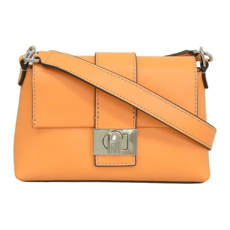 

Furla Кожаная поясная сумка мини женская закатно-желтая