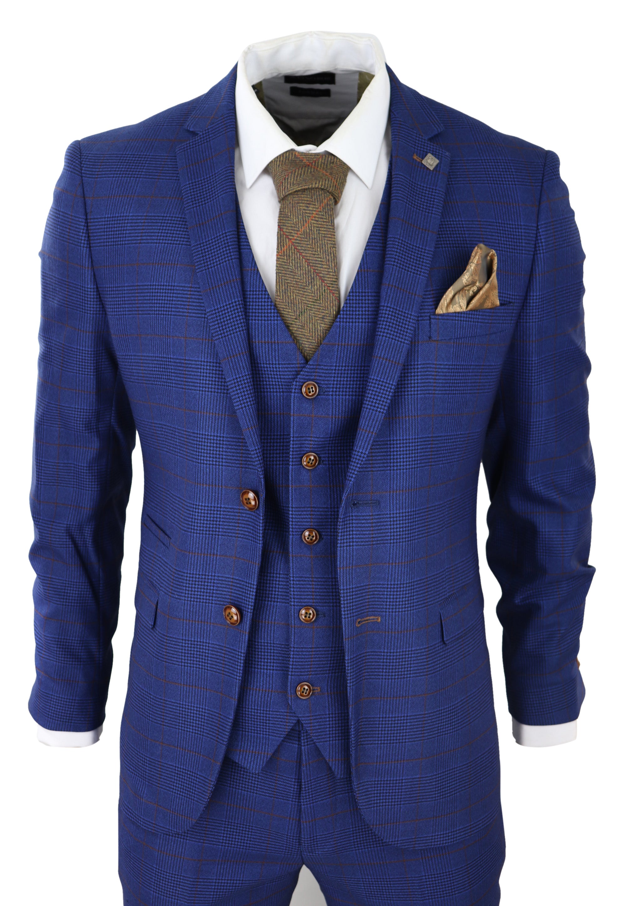 

Костюм-тройка в клетку Alex Blue Brown Paul Andrew