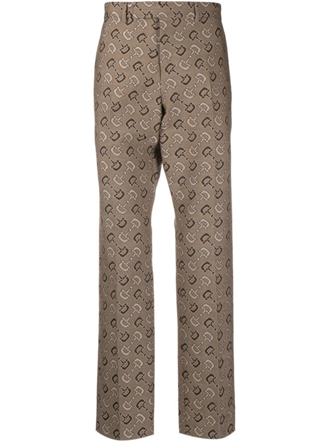 

Gucci строгие брюки с узором Maxi Horsebit, нейтральный цвет