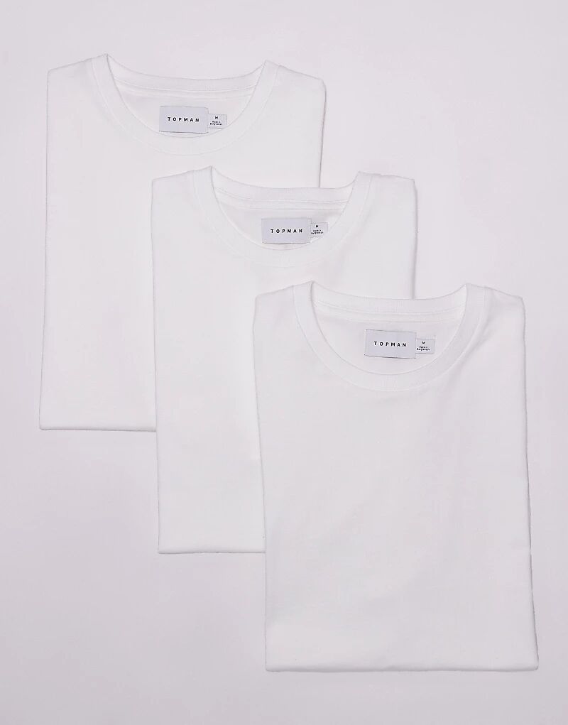 

Упаковка из 3 футболок Topman стандартного кроя белого цвета