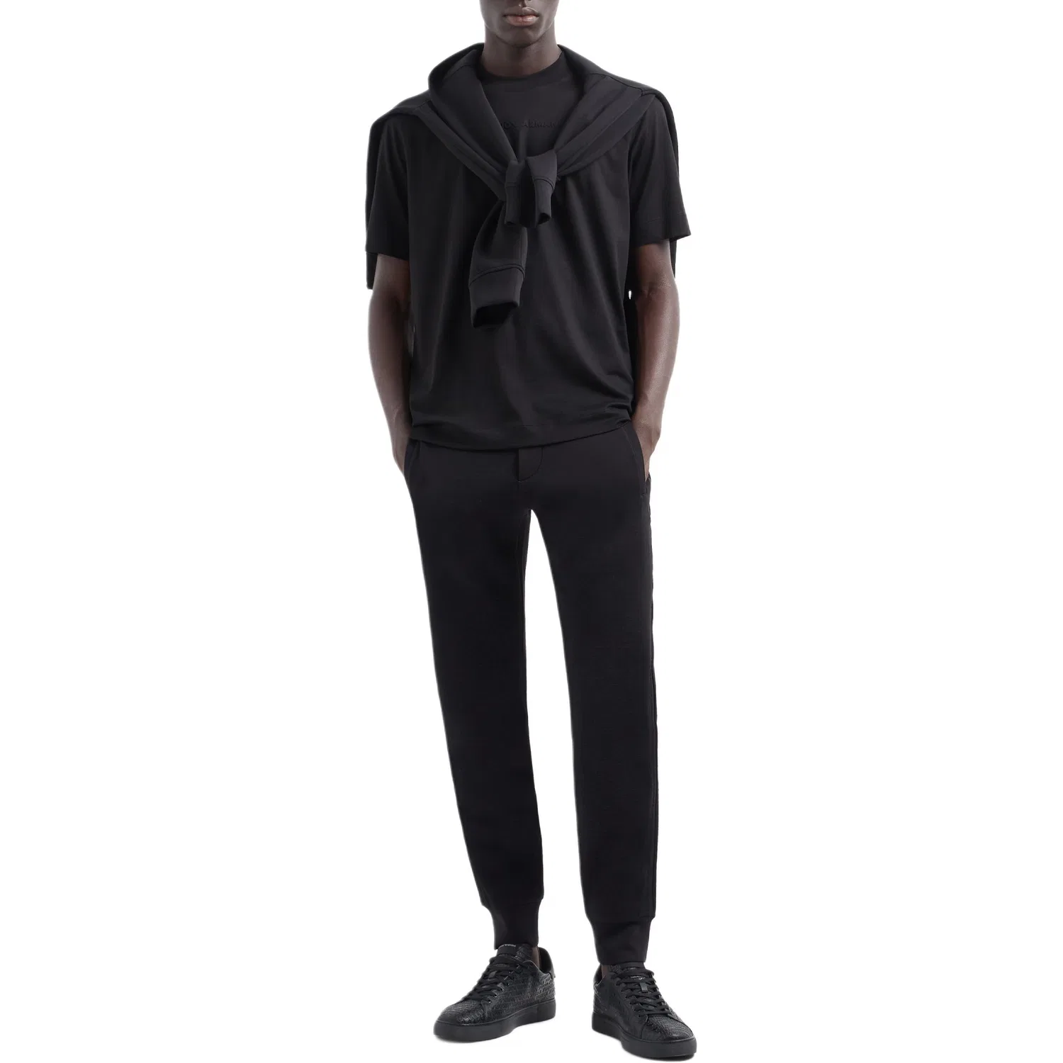 Футболка из пима-джерси с объемным логотипом ASV EMPORIO ARMANI, Black — фото 4