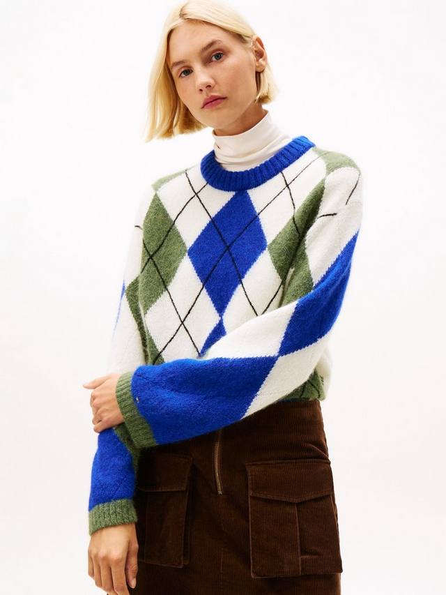 

Джемпер из шерстяной смеси с узором аргайл Tommy Hilfiger, Blue