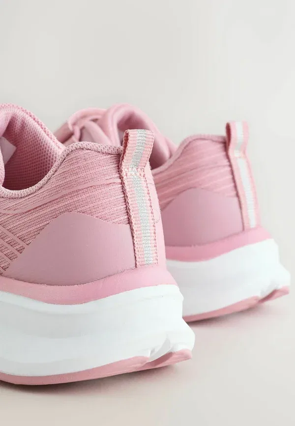 Кроссовки Next, Wide fit (g) fit elastic lace up trainers, розовый — фото 4