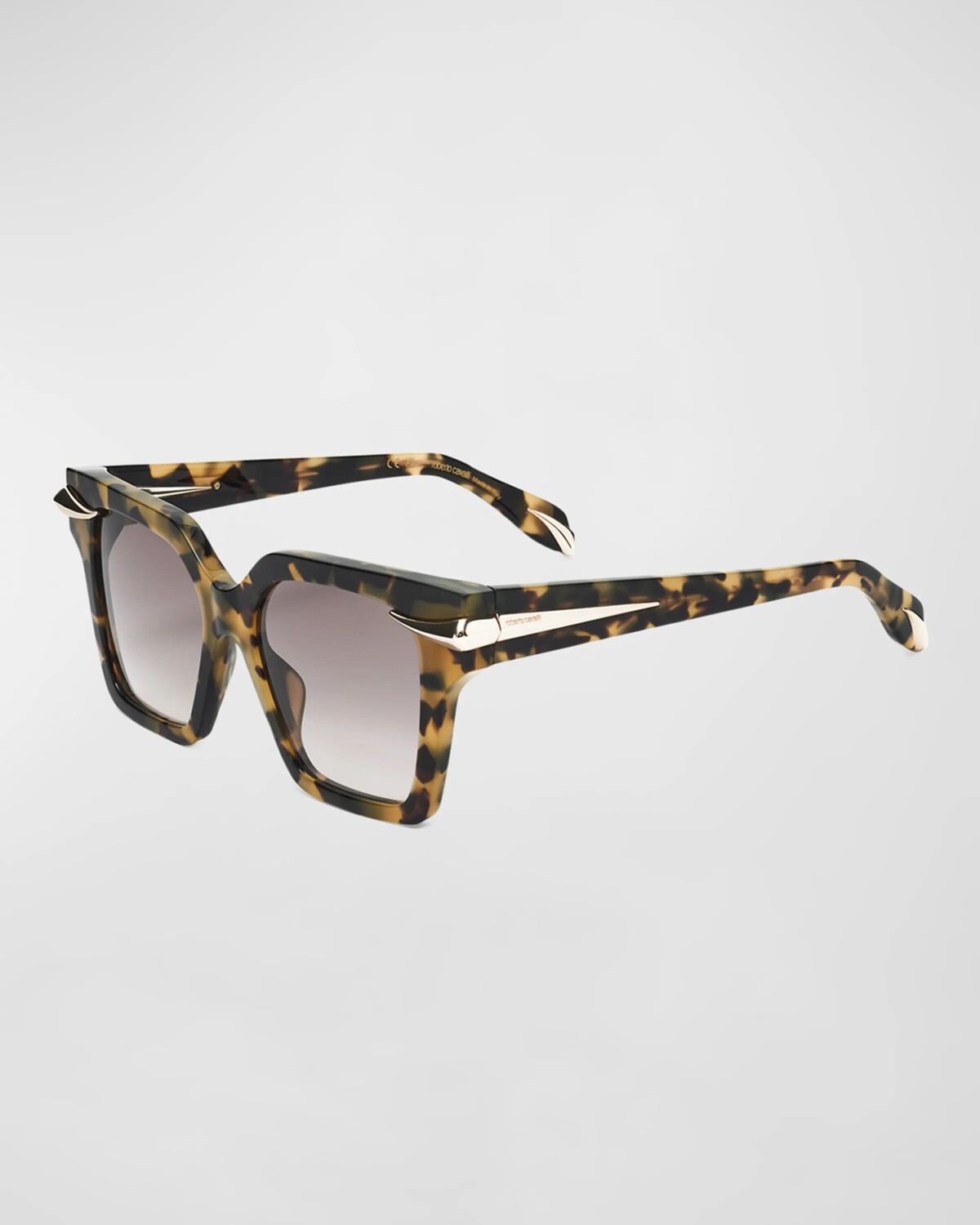 

Квадратные солнцезащитные очки из ацетата с украшением Roberto Cavalli, цвет Shiny Vintage Havana