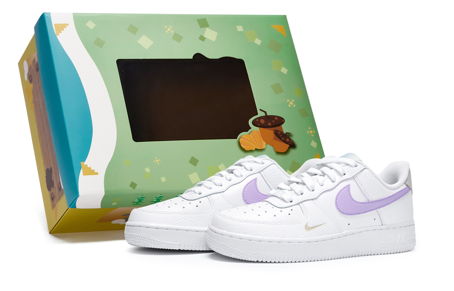 

Кроссовки Nike Air Force 1 Skateboarding Shoes Women's Low-top White/Purple, фиолетовый