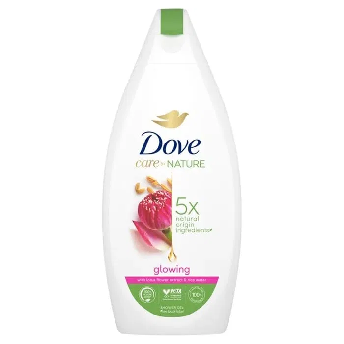 Гель для душа «Glowing» с цветком лотоса и рисовой водой от Dove, 400 мл (6 шт.) Dove