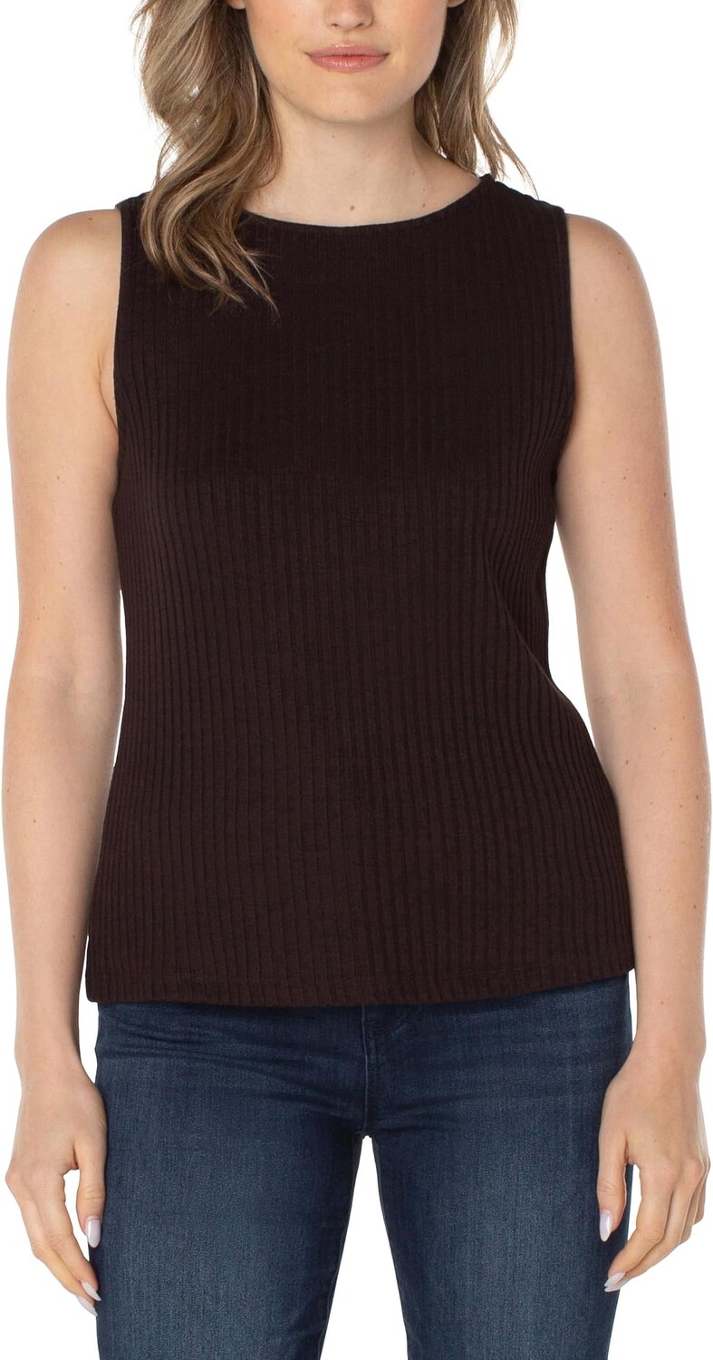 

Свитер Sleeveless Boatneck Rib Knit Top Liverpool Los Angeles, цвет Java