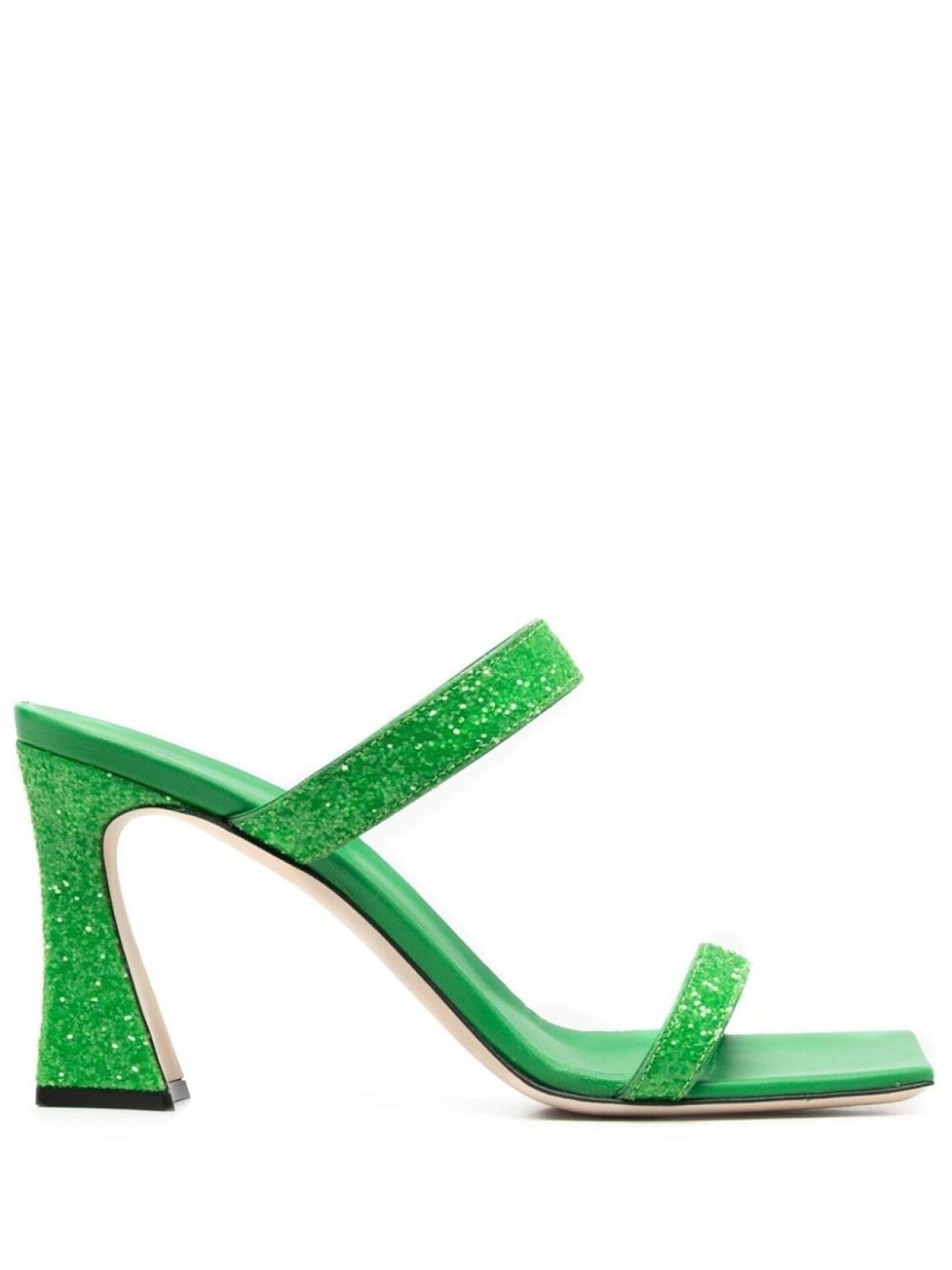 

Giuseppe Zanotti мюли с квадратным носком и блестками, зеленый