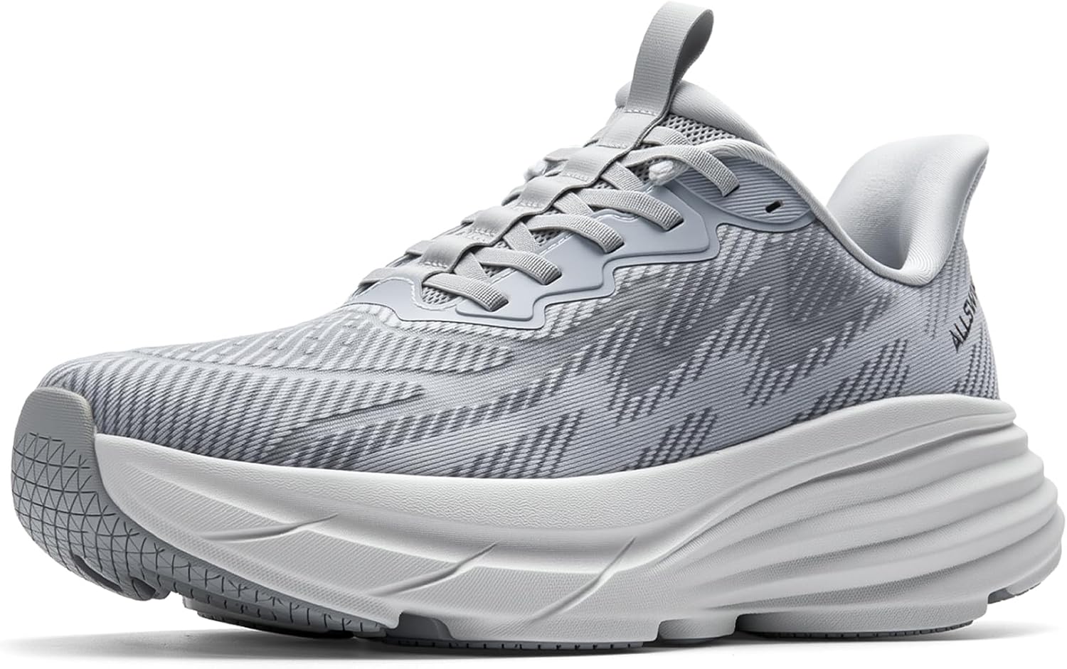 

Мужские кроссовки на шнуровке без застежек для ходьбы, с амортизирующей подошвой, удобные, нескользящие, для бега, тенниса, тренировок в спортзале, спортивные модные кроссовки SwiftPlush Allswifit, серый