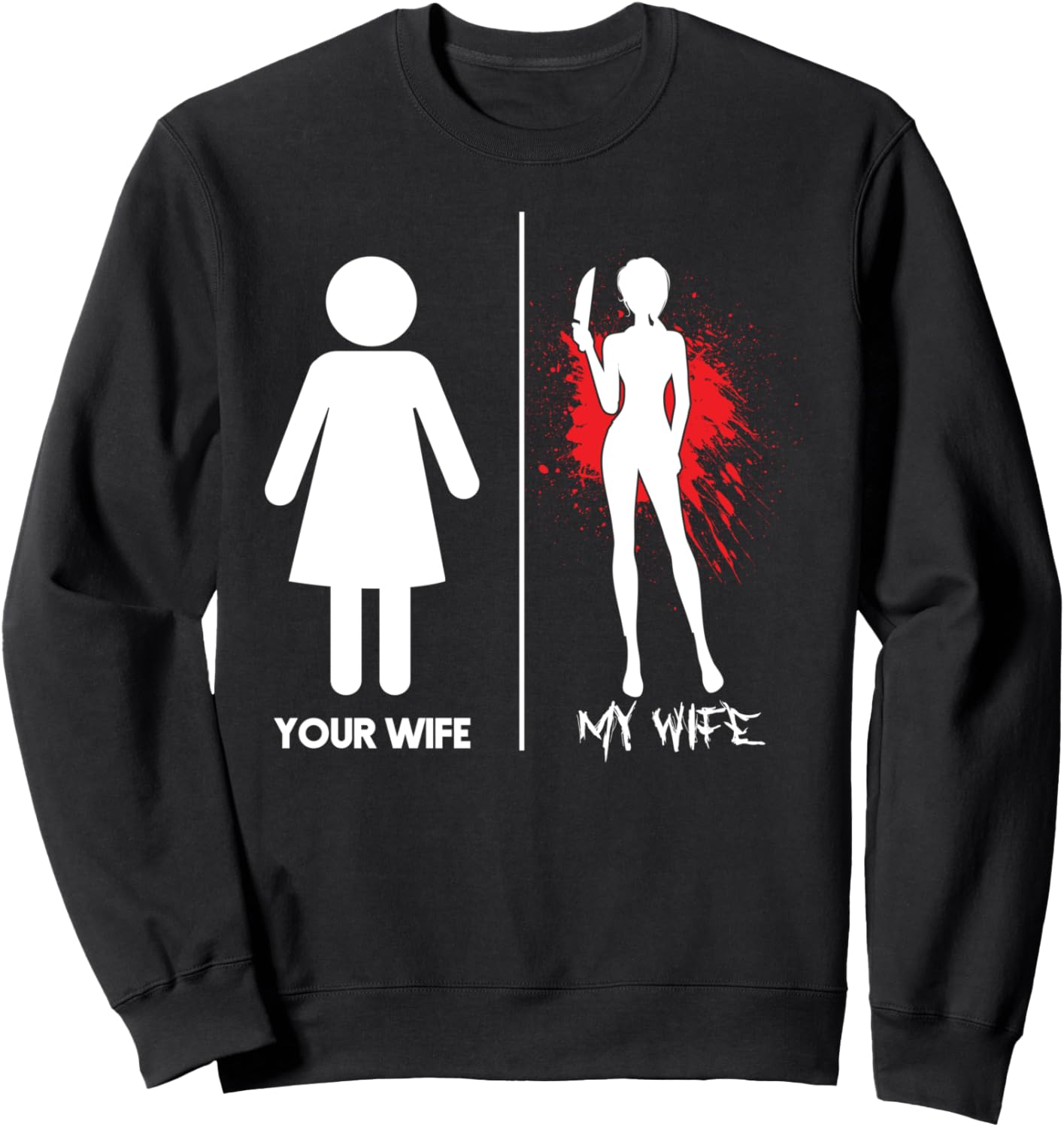 

Жуткий фильм ужасов, нож, кровь, твоя жена, моя жена, толстовка Vintage Classic Horror Film Slasher Movie Jd0, черный