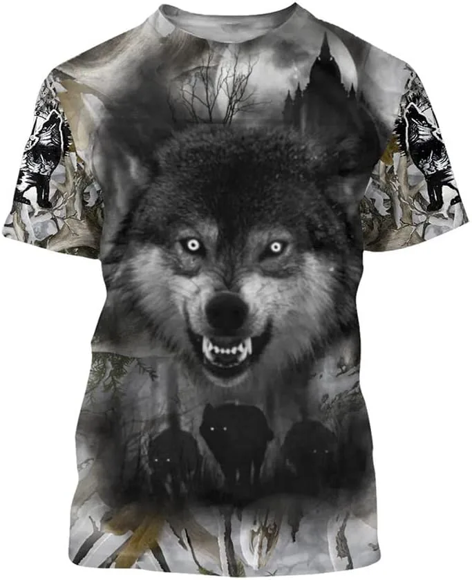

Viking Moon Wolf 3D Print Hoodie, Men's Casual Big Pocket JJLLAZAD