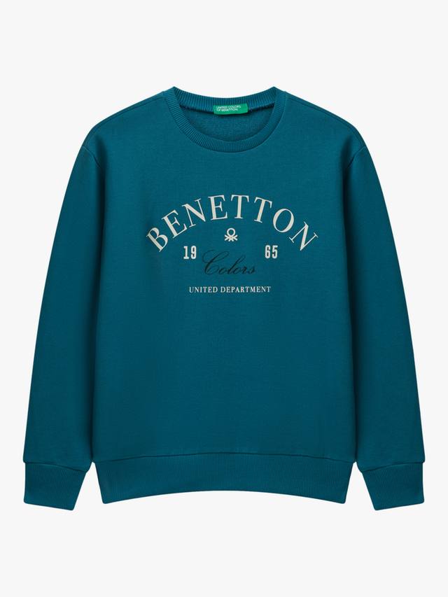 

Детский хлопковый лонгслив с логотипом Benetton, Blue