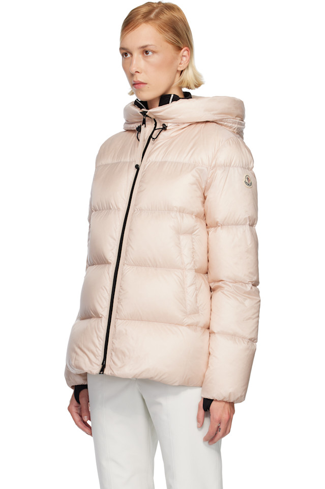 Пуховая куртка с капюшоном Serittes Moncler, розовый — фото 4