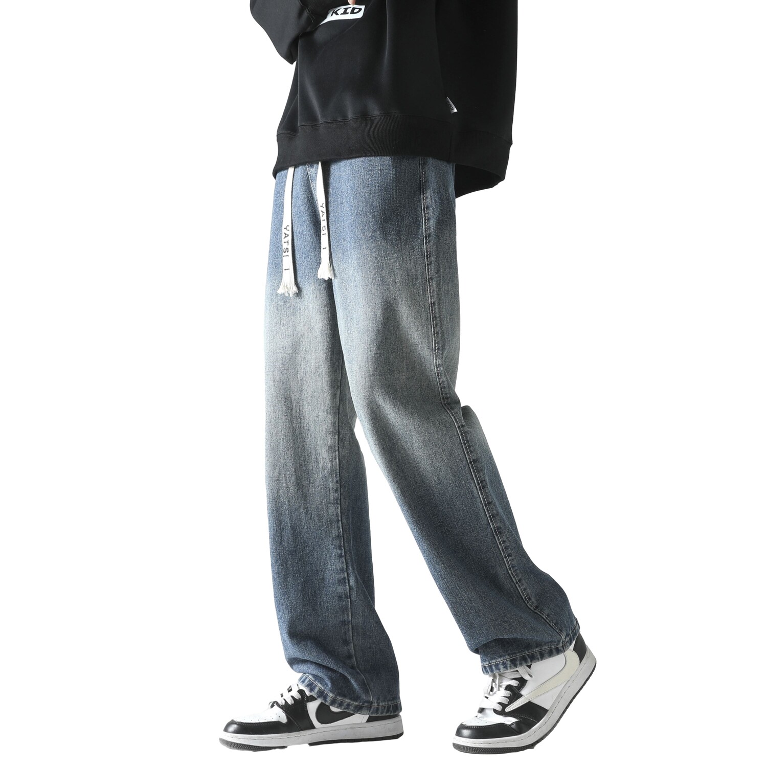 

Джинсы унисекс Yatsi, Черно-серый (укороченные брюки)