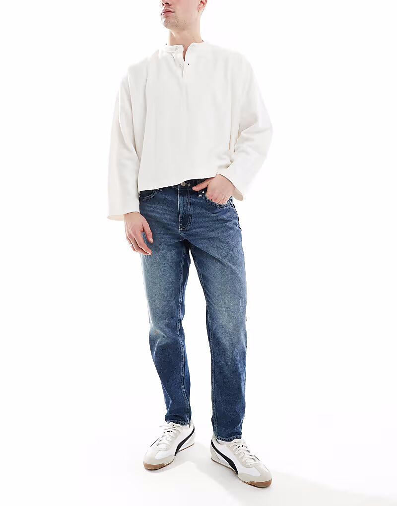 

Зауженные джинсы ASOS DESIGN темного цвета