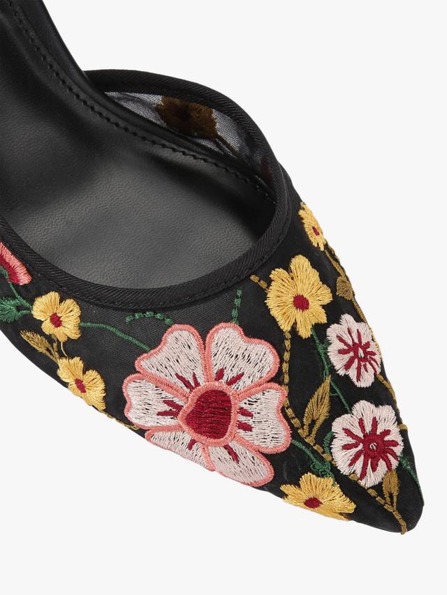 Aria Low2 туфли-лодочки на каблуке kitten с цветочным принтом KG Kurt Geiger, Black/Multi — фото 4
