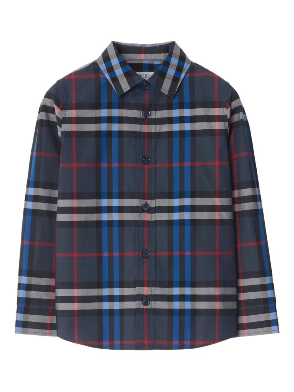 

Рубашка из хлопка в клетку BURBERRY KIDS, синий