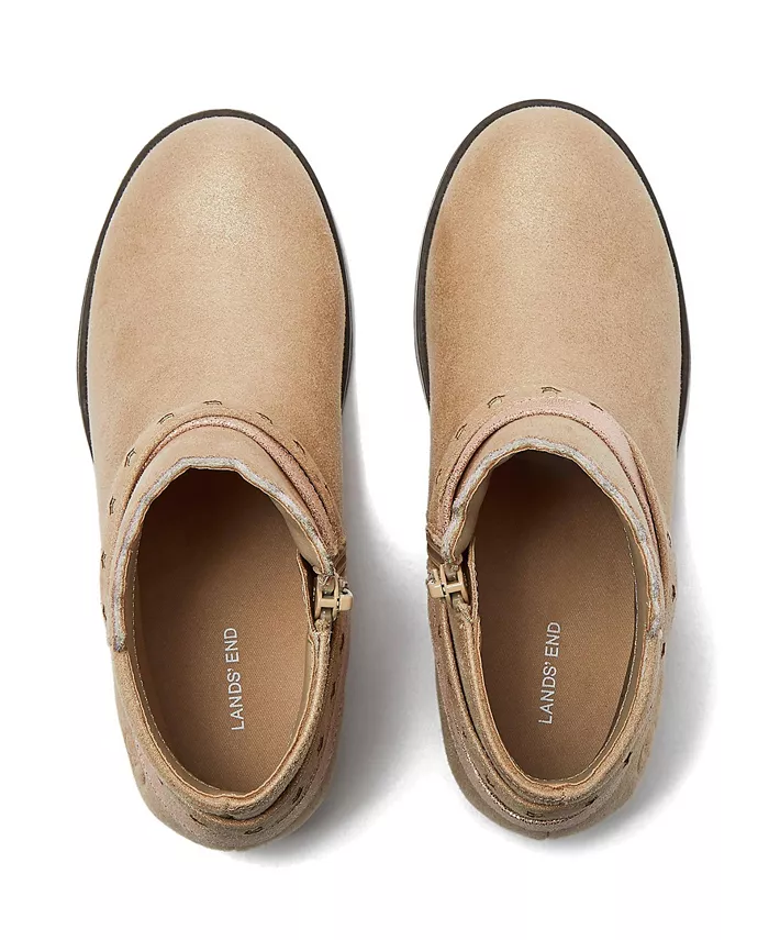 

Застегивающиеся на молнию ботиночки в западном стиле с мерцающим эффектом для маленьких девочек Lands' End, серый